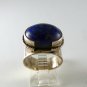 VINTAGE EGYPTIAN STYLE STERLING SILVER LAPIS RING SIZE 6 1/2