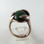 VINTAGE HANDMADE STERLING SILVER MALACHITE RING HANDS SIZE 7 3/4