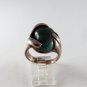 VINTAGE HANDMADE STERLING SILVER MALACHITE RING HANDS SIZE 7 3/4