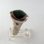 VINTAGE HANDMADE STERLING SILVER MALACHITE RING HANDS SIZE 7 3/4