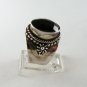 GOTHIC RENAISSANCE VINTAGE STYLE STERLING SILVER BLACK ONYX RING SZ 7