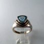 VINTAGE STYLE STERLING SILVER BLUE TOPAZ RING SIZE 8