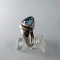 VINTAGE STYLE STERLING SILVER BLUE TOPAZ RING SIZE 8