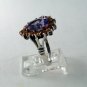 VINTAGE STYLE STERLING SILVER AMYTHEST TOPAZ COCKTAIL RING SZ 8 1/4
