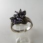 VINTAGE STYLE STERLING SILVER AMYTHEST MARCASITES RING SIZE 9 1/4