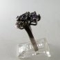 VINTAGE STYLE STERLING SILVER AMYTHEST MARCASITES RING SIZE 9 1/4