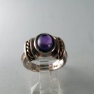VINTAGE STERLING SILVER AMYTHEST CABOCHAN RING SIZE 6 1/2