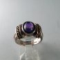 VINTAGE STERLING SILVER AMYTHEST CABOCHAN RING SIZE 6 1/2