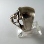 BIKER GOTHIC RENAISSANCE VINTAGE STERLING SILVER SKULL RING SIZE 8 1/4