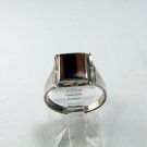 VINTAGE STERLING SILVER TIGER EYE RING SIZE 5 3/4