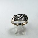 VINTAGE CELTIC STYLE STERLING SILVER BAND RING SIZE 8 1/4