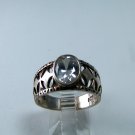 STERLING SILVER FILIGREE SPARKLY CZ RING SIZE 8 1/4