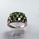 STERLING SILVER PERIDOT COCKTAIL RING SIZE 8 1/4