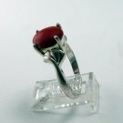 VINTAGE STYLE STERLING SILVER CORAL RING SIZE 7 1/2