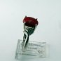 VINTAGE STYLE STERLING SILVER CORAL RING SIZE 7 1/2