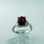 VINTAGE STYLE STERLING SILVER CORAL RING SIZE 7 1/2