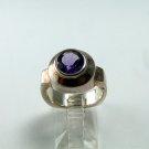 VINTAGE STYLE STERLING SILVER AMYTHEST RING SIZE 7 3/4