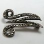 VINTAGE STERLING SILVER MARCASITES LETTER W BROOCH