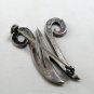 VINTAGE STERLING SILVER MARCASITES LETTER W BROOCH