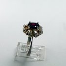 VINTAGE STERLING SILVER GARNET CZs RING SIZE 10