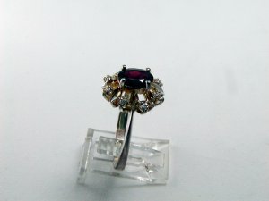 VINTAGE STERLING SILVER GARNET CZs RING SIZE 10