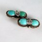 VINTAGE NATIVE AMERICAN STERLING SILVER TURQUOISE PIERED EARRINGS