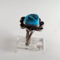 VINTAGE NATIVE AMERICAN SILVER TURQUOISE RING SIZE 7 1/4