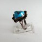 VINTAGE NATIVE AMERICAN SILVER TURQUOISE RING SIZE 7 1/4