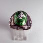 VINTAGE GOTHIC RENAISSANCE ZODIAC CAPRICORN STERLING SILVER ENAMEL RING SIZE 10 1/2 GOAT