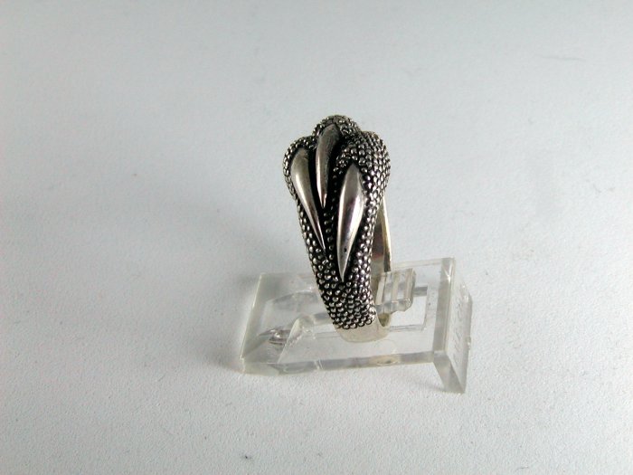 VINTAGE STYLE STERLING SILVER EAGLE CLAW BAND RING SIZE 6 1/4