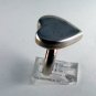VINTAGE STERLING SILVER HEART RING SIZE 8 1/4