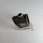 VINTAGE GOTHIC RENAISSANCE STYLE STERLING SILVER CABACHON GARNET RING SIZE 8