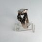 VINTAGE STYLE STERLING SILVER MOTHER PEARL MARCASITES RING SIZE 10