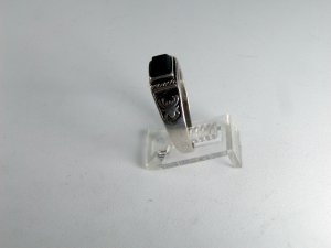 VINTAGE STERLING SILVER BLACK ONYX SPIDER RING SIZE 10