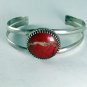 VINTAGE NATIVE AMERICAN SILVER JASPER CUFF BRACELET