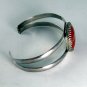 VINTAGE NATIVE AMERICAN SILVER JASPER CUFF BRACELET