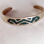 VINTAGE MEXICAN MEXICO TAXCO STERLING SILVER TURQUOISE CUFF BRACELET