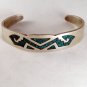 VINTAGE MEXICAN MEXICO TAXCO STERLING SILVER TURQUOISE CUFF BRACELET