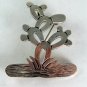 VINTAGE MEXICAN MEXICO TAXCO STERLING SILVER CACTUS BROOCH PENDANT