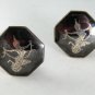 VINTAGE STERLING SILVER NIELLO SIAM CLIP ON EARRINGS