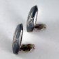 VINTAGE STERLING SILVER NIELLO SIAM CLIP ON EARRINGS