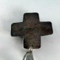 VINTAGE MEXICAN MEXICO STERLING SILVER ONYX CROSS