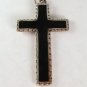 VINTAGE STERLING SILVER BLACK ONYX CROSS