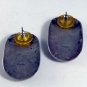 NATIVE AMERICAN ZUNI STERLING SILVER TURQUOISE BLACK ONYX ABALONE MOTHER OF PEARL PIERCED EARRINGS