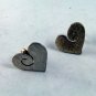 VINTAGE STERLING SILVER HEART PIERCED EARRINGS
