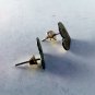 VINTAGE STERLING SILVER HEART PIERCED EARRINGS