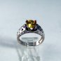 VINTAGE STERLING SILVER SPARKLY CITRINE RING SIZE 7 1/4