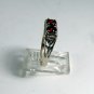 VINTAGE STYLE STERLING SILVER FILIGREE GARNETS RING SIZE 6