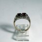 VINTAGE STYLE STERLING SILVER FILIGREE GARNETS RING SIZE 6