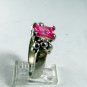 VINTAGE STYLE STERLING SILVER PINK CZ RING SIZE 8 1/4